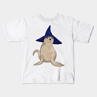 Seal Witch Hat Kids T-Shirt